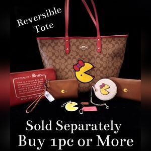 XL Reversible Coach Miss Pac-Man TOTE ONLY-MINT! Access SOLD SEP w/receipt